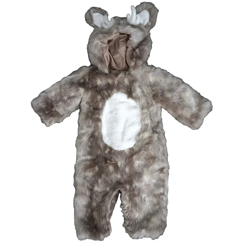 Pottery Barn Kids Faux Fur Brown Spotted Deer Fawn Costume Plush Baby 0-6 Months - Picture 1 of 10